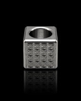 Koro Cube — Asanoha, engraved aluminum